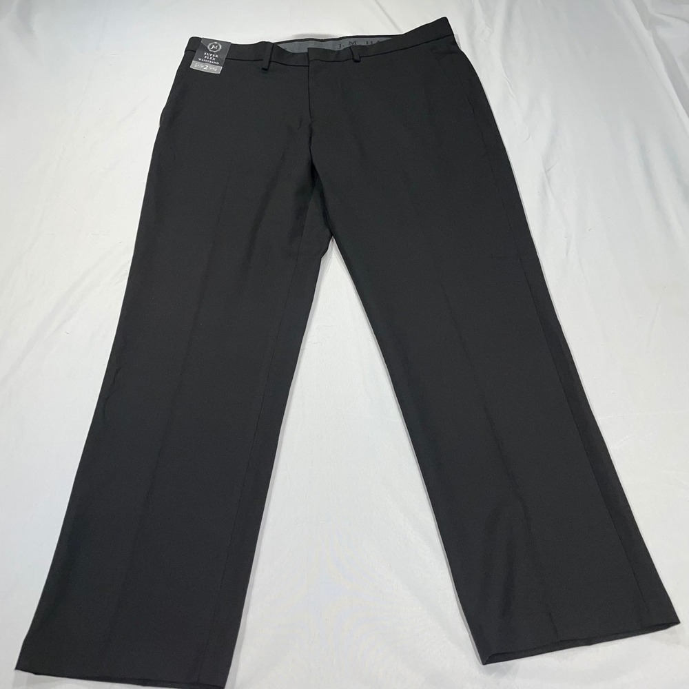 JM Haggar Premium Dress Pants Mens 36x29 Slim Fit Super Flex Waistband Black